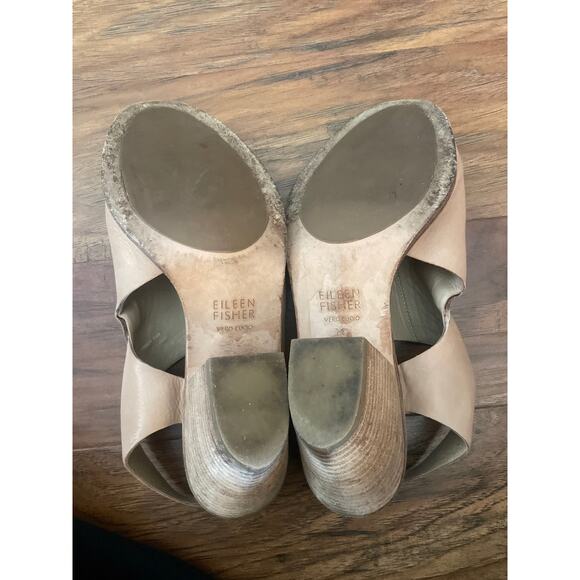 EILEEN FISHER Glance Leather Slingback Sandals Size 9.5 - Picture 5 of 6